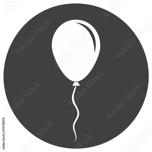 White Balloon Floating Icon Simple Minimalist Design