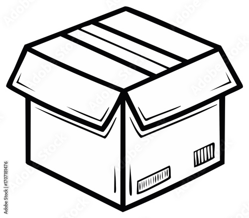 Simple Cartoon Box Vector Illustration for Shipping Moving Packaging Design