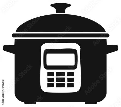 Electric multicooker appliance for cooking healthy food preparing meals with a digital display panel