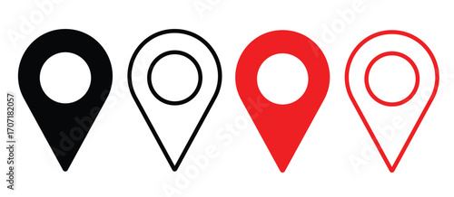 Location or map pin icon symbol. vector illustration.