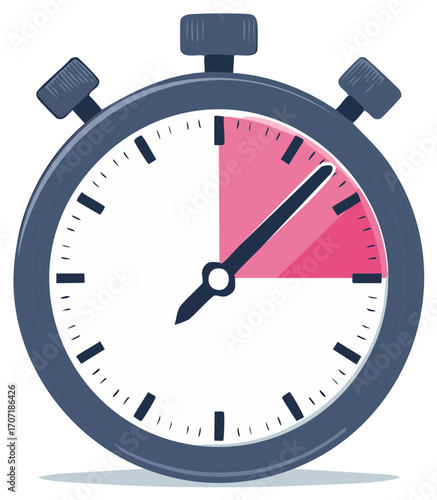 Stopwatch Icon Showing Fifteen Minutes Time Illustration Graphic Design