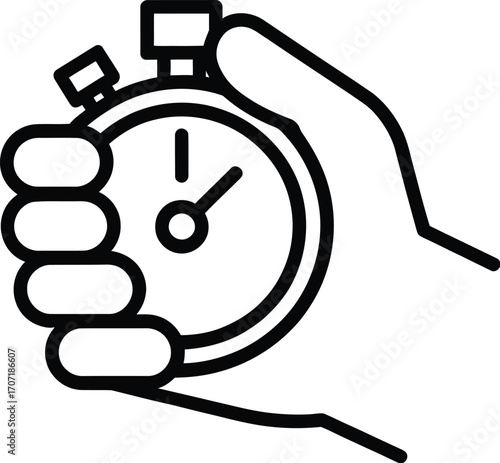 Hand holding a stopwatch, symbolizing time management and measurement