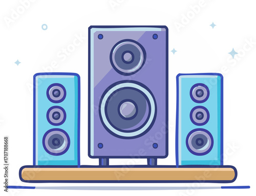 Modern Tower Speaker and Satellite Speakers for Immersive Sound Entertainment