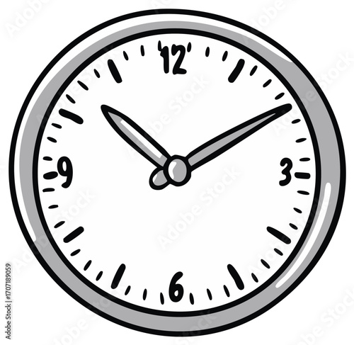 Simple cartoon analog clock face showing the time