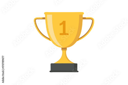 Golden trophy with number 1 on it