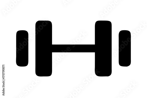 A black dumbbell, fitness equipment