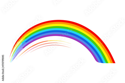 Colorful rainbow arc with brush strokes