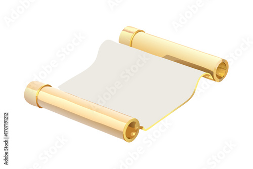 Ancient scroll with golden rods