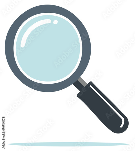 Simple vector illustration of a magnifying glass for search and discovery concepts
