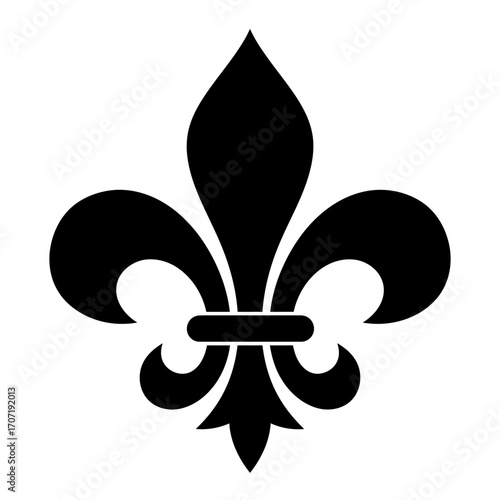 fleurdelis, icon, vector, symbol, silhouette, emblem, royal, vintage, design, heraldic, decorative, classic, traditional, french, medieval, nobility, crest, insignia, outline, graphic, illustration, e