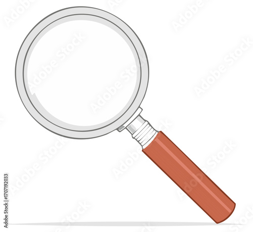 Magnifying Glass Cartoon Illustration of Observation Equipment for Details Analysis