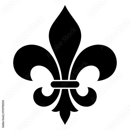fleurdelis, icon, vector, symbol, silhouette, emblem, royal, vintage, design, heraldic, decorative, classic, traditional, french, medieval, nobility, crest, insignia, outline, graphic, illustration, e