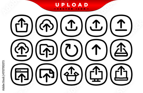 Creative 3D black upload button icon. up arrow bottom symbol. Click here button. Save cloud export icon, push button, mobile application.