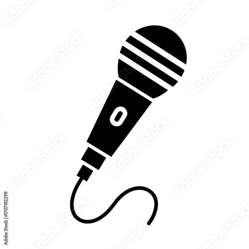 microphone, icon, vector, audio, mic, silhouette, music, podcast, sound, vocal, media, device, broadcast, singing, concert, performance, equipment, speaker, technology, wire, cable, song, voice, studi