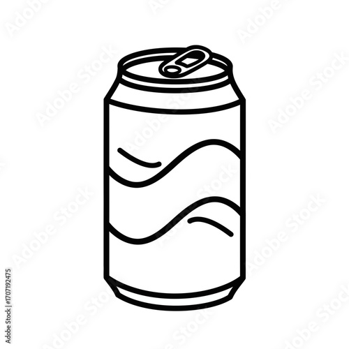 soda, can, icon, vector, beverage, drink, outline, refreshment, cola, fizzy, tin, pop, carbonated, soft, container, packaging, cold, liquid, aluminum, illustration, graphic, clipart, silhouette, desig