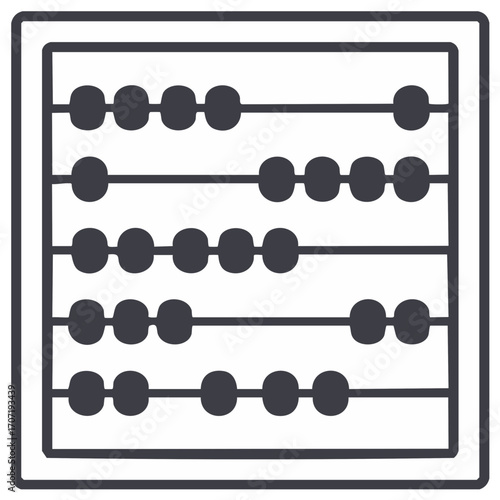 Traditional abacus calculator icon representing arithmetic and mathematical education tools