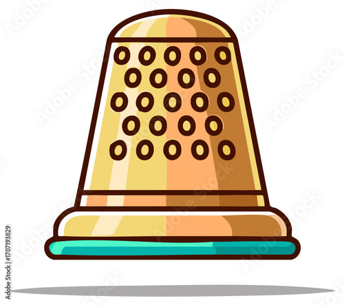 Cartoon illustration of a sewing thimble