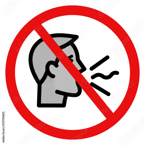 No Talking Symbol | Silence Enforcement Icon for Quiet Zones and Restricted Speech Areas
