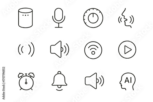 Play audio bell home output smart icon notification music voice vector control
