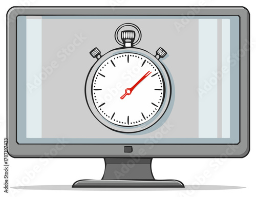 Stopwatch icon displayed on a desktop computer screen for time management