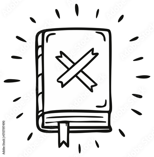 Outline illustration of a book, study, knowledge, learning, literature