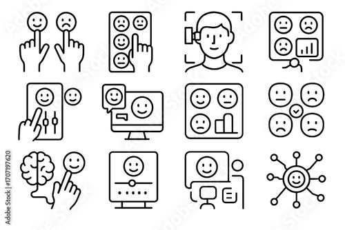 Icon node vector analysis interactive emotion mood sensors interface response indicator
