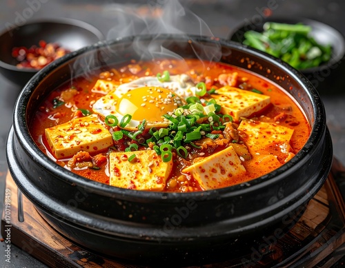 Wallpaper Mural Steaming hot spicy soup with tofu and meat Torontodigital.ca