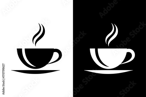 Coffee Cup Icon Silhouette. Paper Cup Vector Design in Black and White
