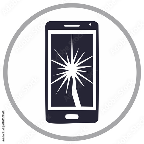 Smartphone Screen Damage Vector Illustration
