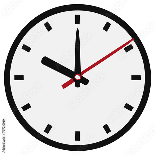 Clock face illustration, showing ten ten, minutes, hours, and seconds on black and white