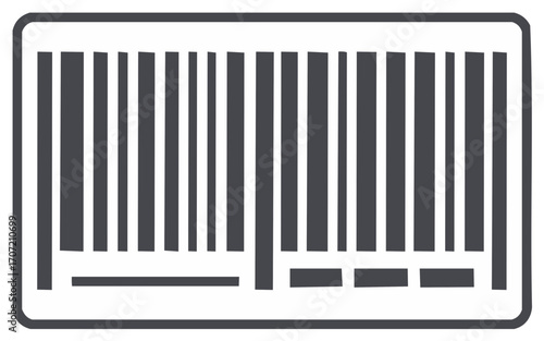 Simplified barcode illustration in a rectangular frame.