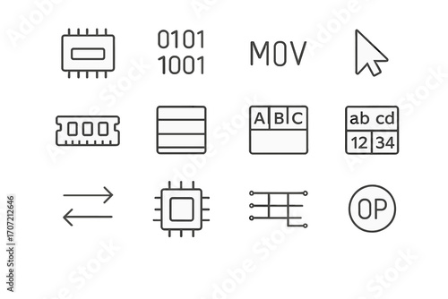 Cpu arrows code frame module low icon programming address vector level shift