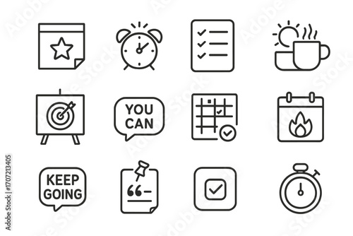 Pin calendar vector icons daily timer app checklist morning text icon spark