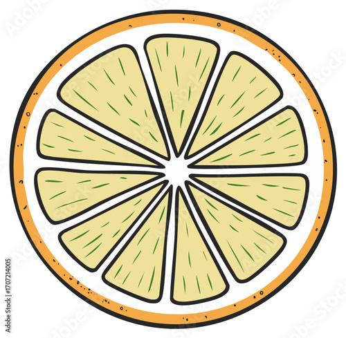 Cartoon Illustration of an Orange Slice
