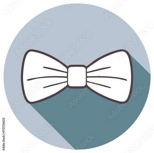 Classic Gentleman Bow Tie Flat Design Icon with Long Shadow