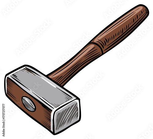 Sledgehammer with wooden handle tool for construction and demolition