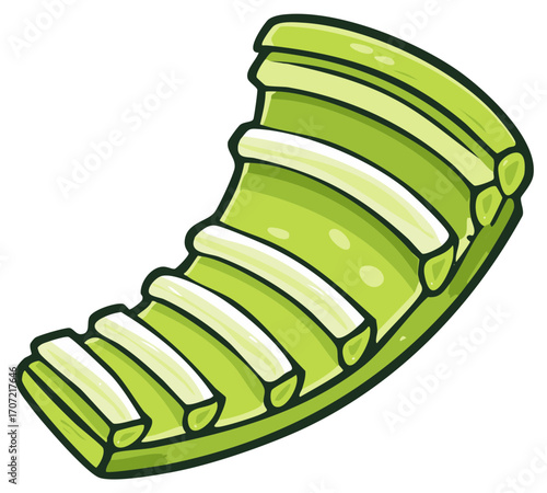 Cartoon illustration of fresh celery stalk green vegetable food