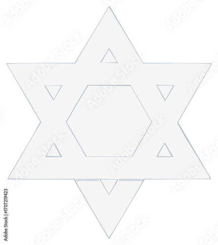 Elegant Clear Star of David Illustration with Hexagon Design