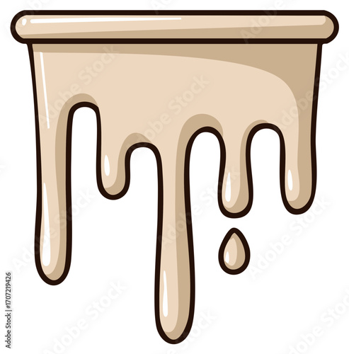 Melted creamy dessert icing dripping design element food illustration
