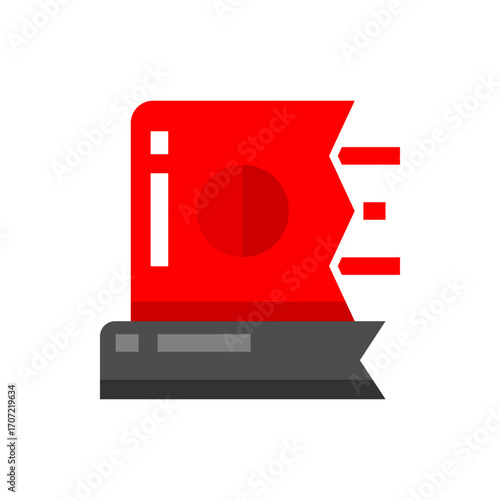 Red alarm siren emergency fighing light speed icon flat vector design