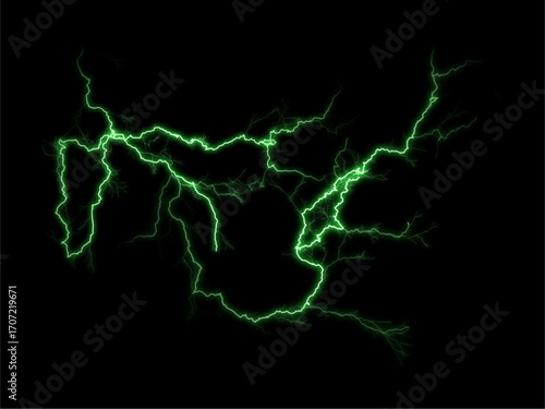 lightning in the world, lightning in the sky, lightning in the night, Electric plasma glowing force on transparent backgrounds 3d illustrations  - 1