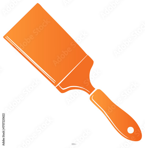 Bright orange paint scraper tool icon for home improvement and building repair projects