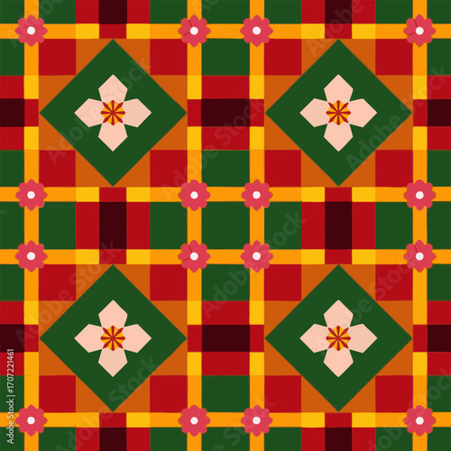 seamless pattern in the traditional style of the hungarian embroidery.