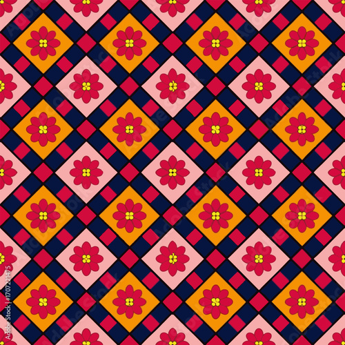 seamless pattern in the traditional style of the hungarian embroidery.