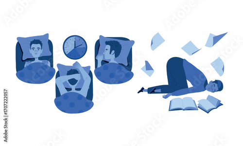 The Struggles of Sleep and Study A Visual Journey through Fatigue and Learning Hurdles