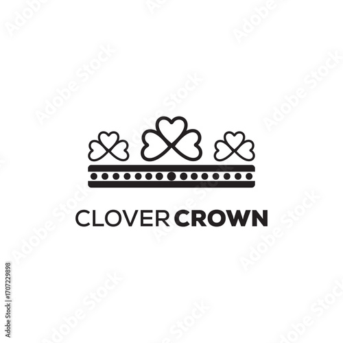 clover crown line art modern icon symbol