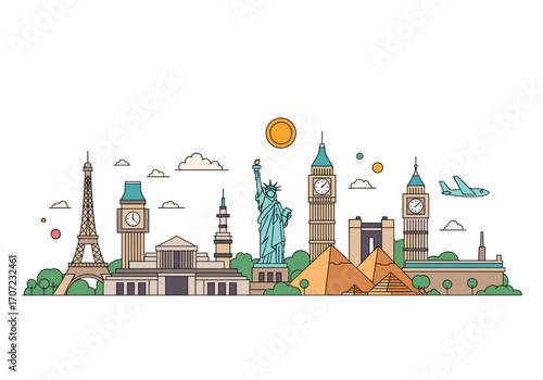 Famous landmarks from around the world and travel destinations.