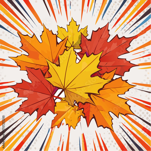 Autumn vector abstract design with maple leaves