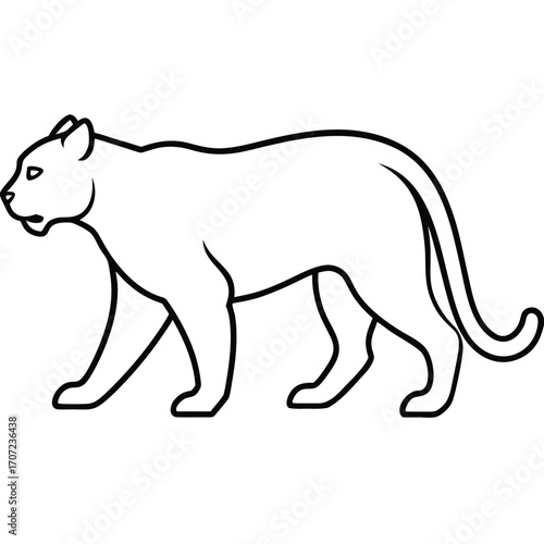 Vector art of black panther walking side view