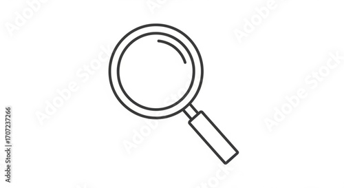 Discovering insights and finding answers, this clear magnifying glass icon symbolizes thorough investigation and detailed analysis for business and research applications.